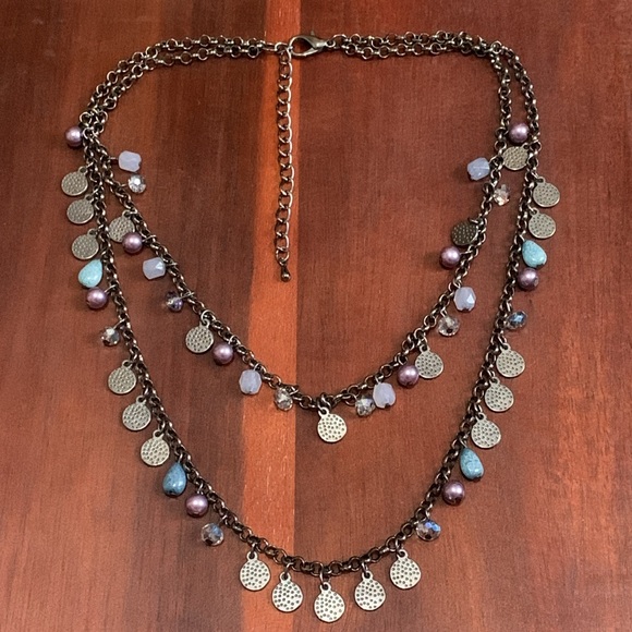 Black multi color beaded necklace - Picture 1 of 4